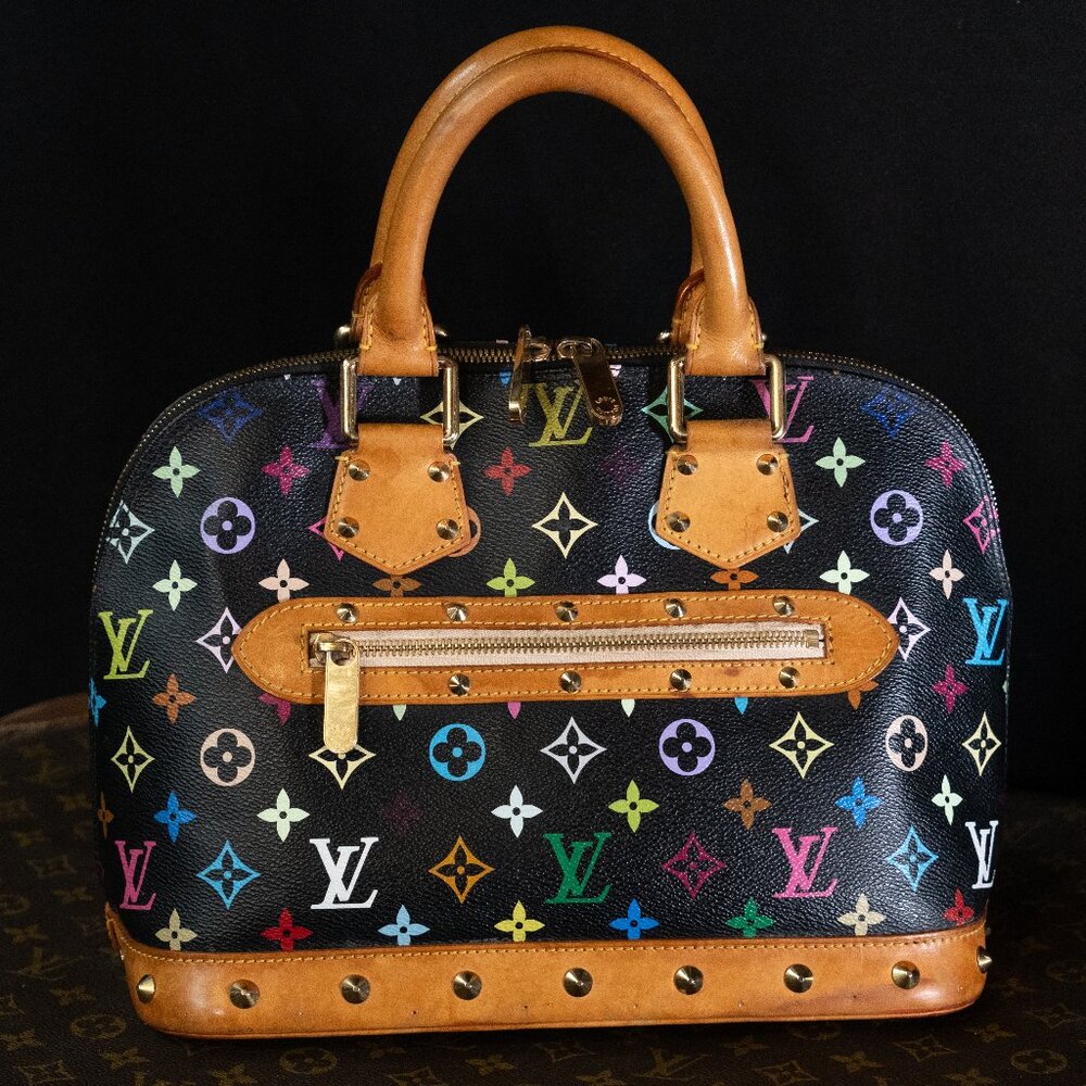 LOUIS VUITTON x Takashi Murakami Multicolor Black Alma PM